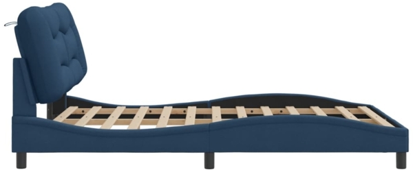vidaXL Bettgestell mit LED ohne Matratze "Hvar" Blau 140x190 cm Stoff 3213703 Bild 7
