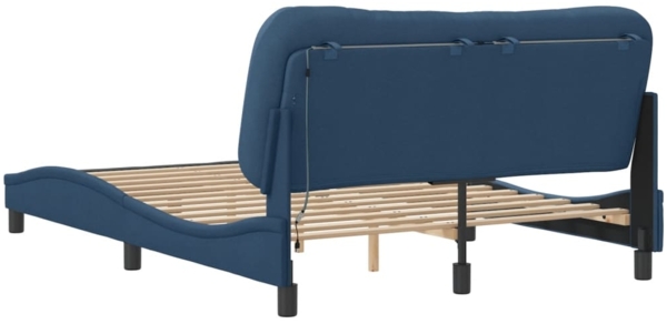 vidaXL Bettgestell mit LED ohne Matratze "Hvar" Blau 140x190 cm Stoff 3213703 Bild 8