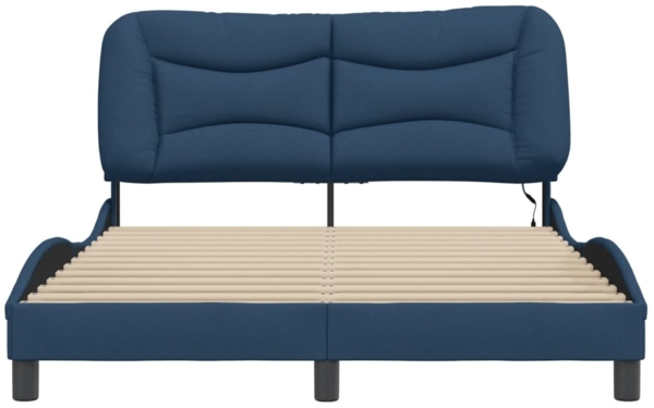 vidaXL Bettgestell mit LED ohne Matratze "Hvar" Blau 140x190 cm Stoff 3213703 Bild 5