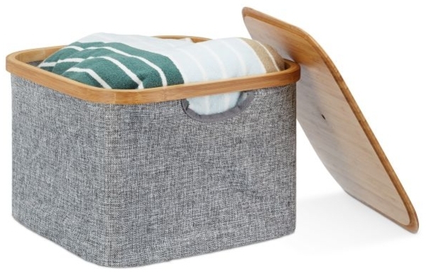 5 x Aufbewahrungskorb Stoff grau