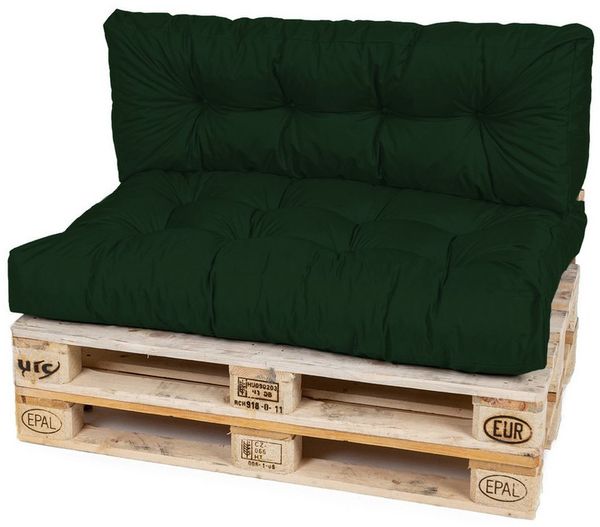 TexDeko Palettenkissen TexDeko Garden 2-TLG Palettenkissen-Set wasserabweisend gesteppt, 1x Palettenkissen (Sitzkissen) + 1x Rückenkissen, Premium Qualität