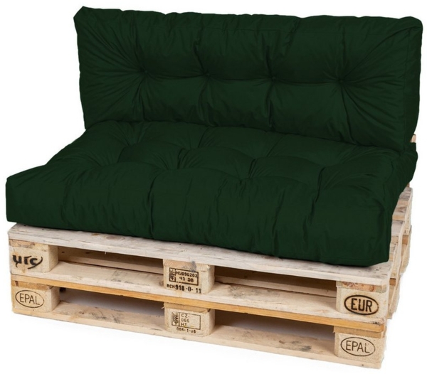 TexDeko Palettenkissen TexDeko Garden 2-TLG Palettenkissen-Set wasserabweisend gesteppt, 1x Palettenkissen (Sitzkissen) + 1x Rückenkissen, Premium Qualität