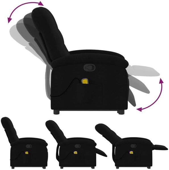 vidaXL Massagesessel mit Aufstehhilfe Schwarz Stoff 3204106 Bild 6