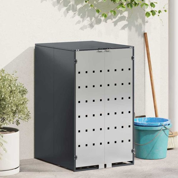 vidaXL Mülltonnenlager mit Gas-Hebedeckel für 240L Tonne Anthrazit 42018685