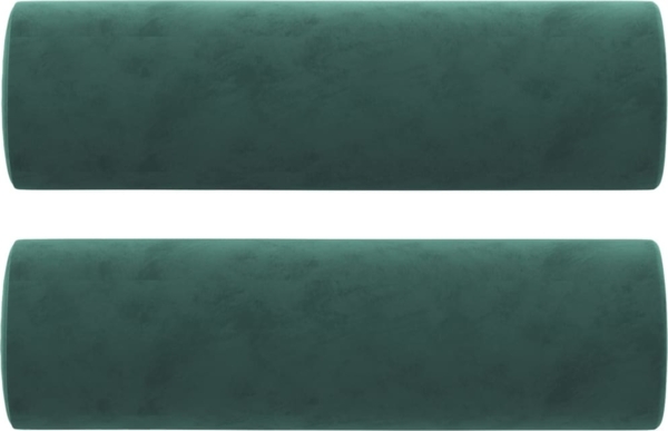 vidaXL Zierkissen 2 Stk. Dunkelgrün Ø15x50 cm Samt