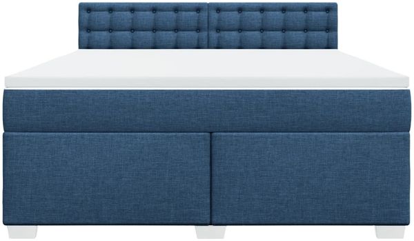 vidaXL Boxspringbett mit Matratze Blau 180x200 cm Stoff 3288287 Bild 6