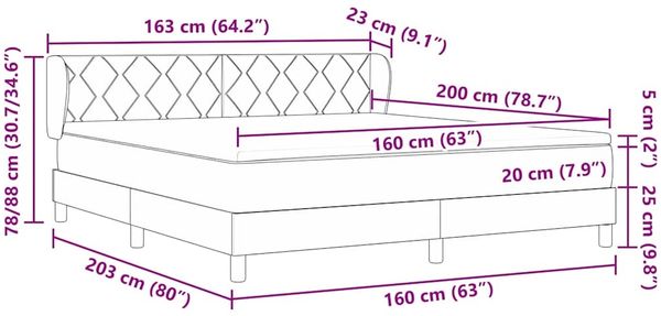 vidaXL Boxspringbett mit Kopfteil Rosa 160 x 200 cm Samt 3340453 Bild 12