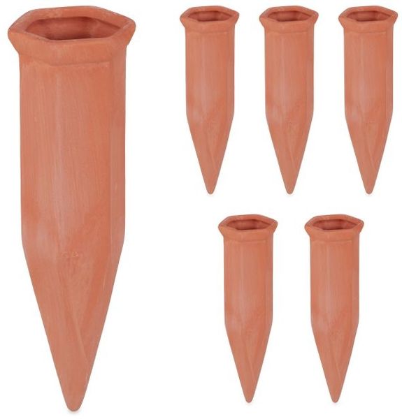 Relaxdays Tonkegel zur Bewässerung 6er Set