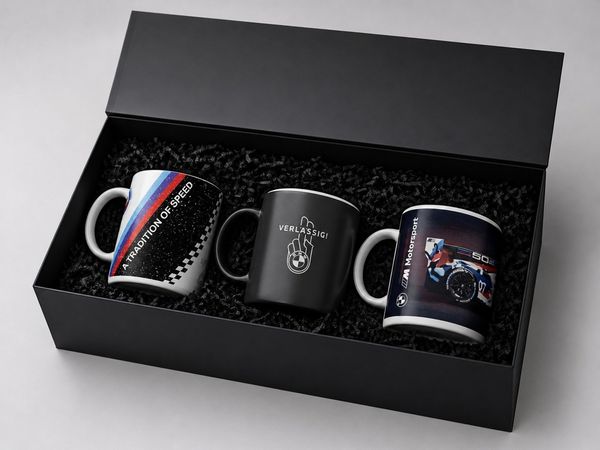 BMW Tasse BMW Geschenkset exklusiver Geschenkbox 3-teilig M Tasse Kaffeetasse, 1-tlg.