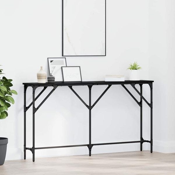 vidaXL Konsolentisch Schwarz Eichen-Optik 140 x 23 x 75 cm 871335
