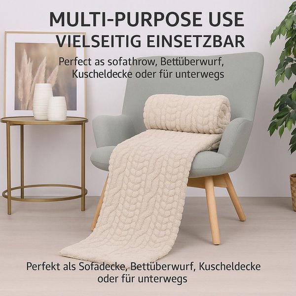 Wohndecke Kuscheldecke BOZEN Ornament Flauschig XXL Größe 150x200 cm, Betz, Wohndecke XXL Warm Sofadecke Decke Couch Fleecedecke