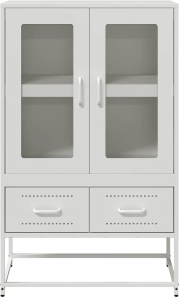 vidaXL Highboard Weiß 68x39x111,5 cm Stahl 853367 Bild 4