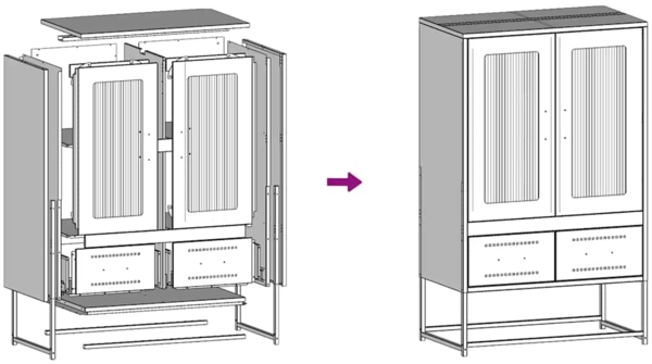 vidaXL Highboard Weiß 68x39x111,5 cm Stahl 853367 Bild 10