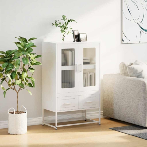 vidaXL Highboard Weiß 68x39x111,5 cm Stahl 853367 Bild 2