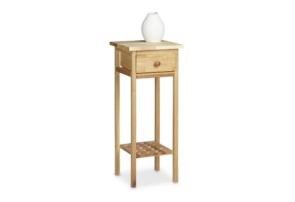 Relaxdays Telefontisch, MDF Walnuss, 60 x 25 x 25 cm