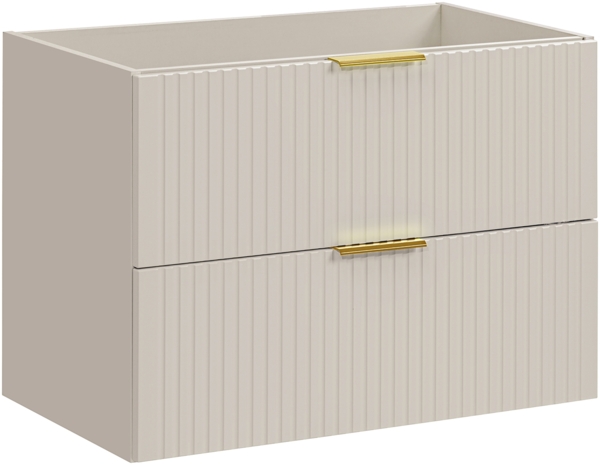 ADEL CASHMERE Badmöbel-Set 80 cm mit Waschtischplatte und Hochschrank (46x80cm), Kaschmir matt Bild 2