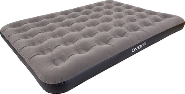 Avenli Luftmatratze Luftbett Camping für 2 Personen grau 203 x 152 x 22 cm Queen-Size, (aufblasbar Ideal als Reisebett oder Isomatte, 1-St, für Indoor und Outdoor mit beflockter Oberfläche), Campingmatratze ohne Pumpe