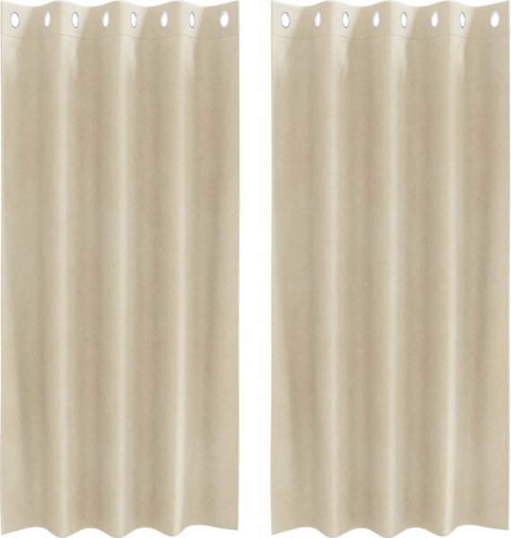 vidaXL Verdunkelungsvorhänge 2 pcs Creme 140 x 175 cm Samt 4107179