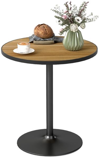 Esstisch, Runder Küchentisch, Moderner Esszimmertisch mit Holzoptikplatte für 4 Personen, Kaffeetisch für Wohnzimmer, Ø70 x 76 cm, Eiche