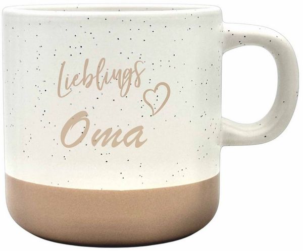 Camolo Tasse Kaffeetasse Lieblings Oma aus Steingut - 360 ml, Keramik