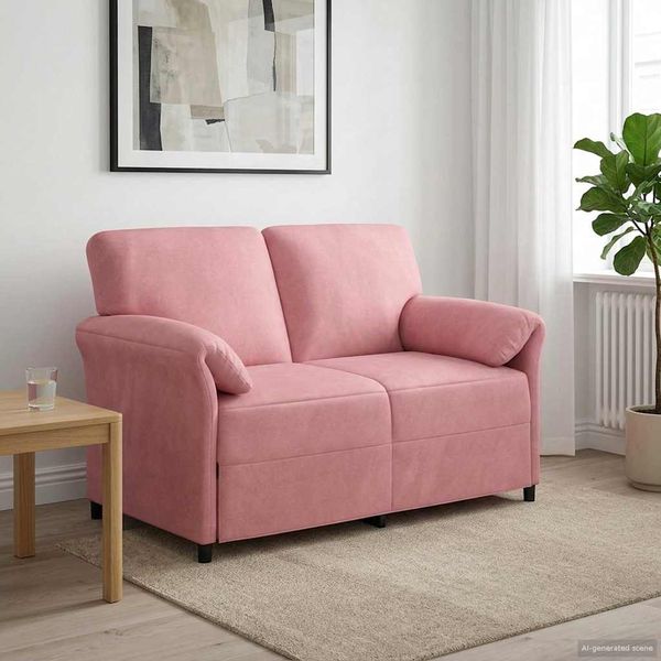 vidaXL 2-Sitzer Sofa Rosa 138 x 83 x 95 cm Samt 42033943