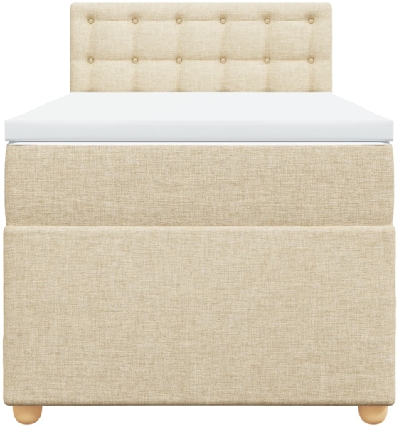 vidaXL Boxspringbett mit Matratze Creme 100x200 cm Stoff 3288910 Bild 5