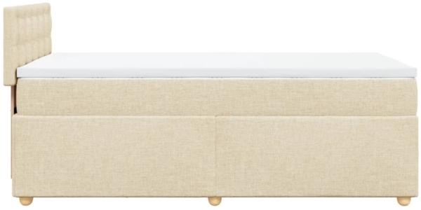 vidaXL Boxspringbett mit Matratze Creme 100x200 cm Stoff 3288910 Bild 6