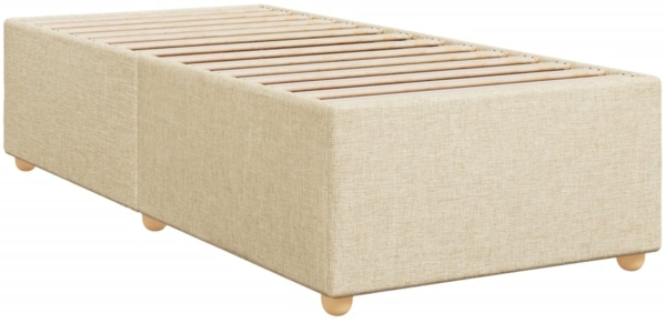 vidaXL Boxspringbett mit Matratze Creme 100x200 cm Stoff 3288910 Bild 8