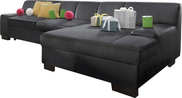 DOMO collection Ecksofa Norma Top, elegant, flache Armlehnen, bequem, Breite 268cm, L-Form, wahlweise mit Bettfunktion