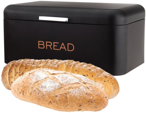 Brotkasten Brotbox Brotbehälter Metall Cheffinger schwarz CF-BB34