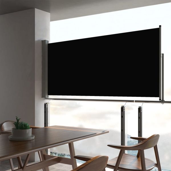 vidaXL Ausziehbare Seitenmarkise 60×300 cm Schwarz 48352