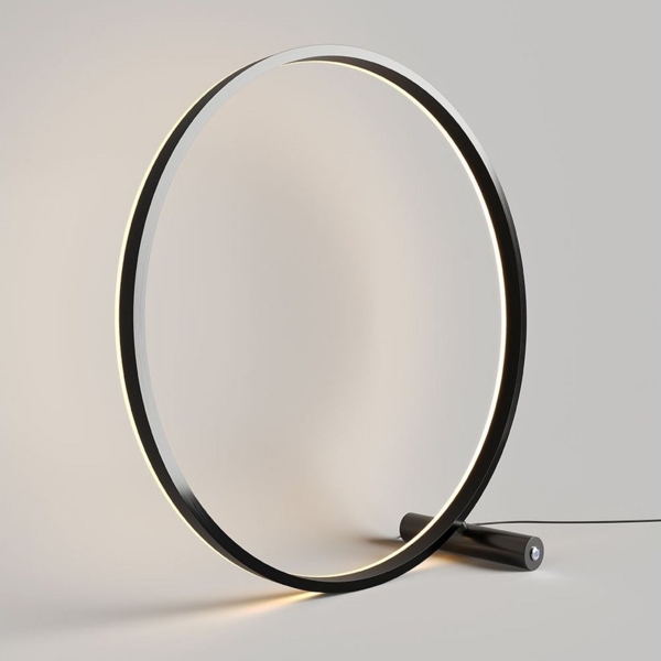 s.luce LED Ring Tischleuchte Direkt oder Indirekt Schwarz Ø 40cm