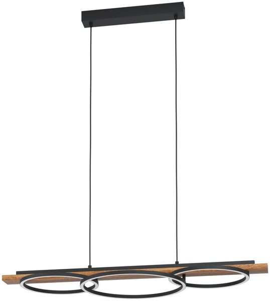 Eglo 99624 LED Hängeleuchte, Pendellampe BOYAL aus Holz braun rustikal L:101 B:40 H:110cm dimmbar 3000K
