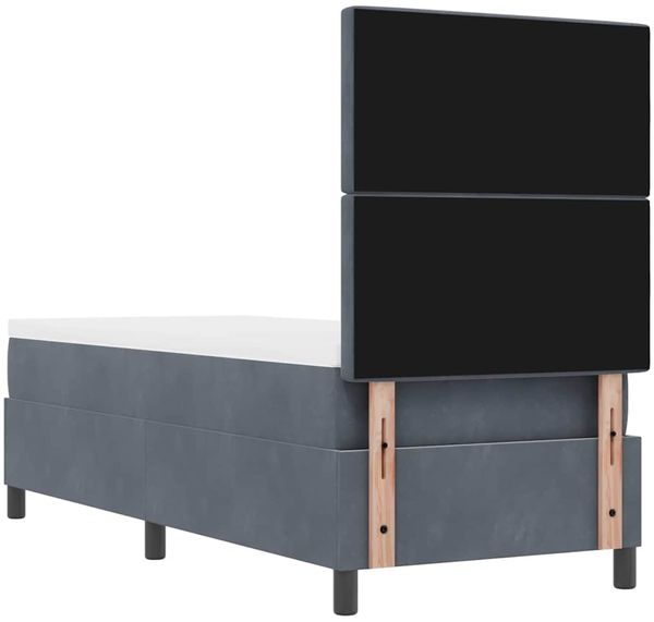 vidaXL Boxspringbett mit Matratze Dunkelgrau 80 x 200 cm Samt 3339729 Bild 9