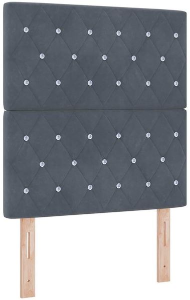 vidaXL Boxspringbett mit Matratze Dunkelgrau 80 x 200 cm Samt 3339729 Bild 4
