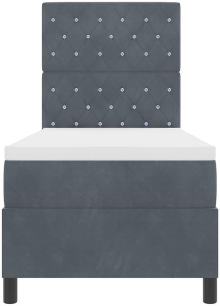 vidaXL Boxspringbett mit Matratze Dunkelgrau 80 x 200 cm Samt 3339729 Bild 7