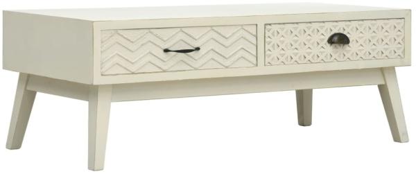 vidaXL Couchtisch mit 2 Schubladen Schnitzerei Grau 110x50x40 cm Holz 285751 Bild 1
