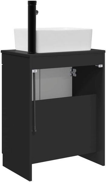 vidaXL Badezimmerschrank mit Waschbecken Schwarz 54 x 35 x 83 cm 890159 Bild 6