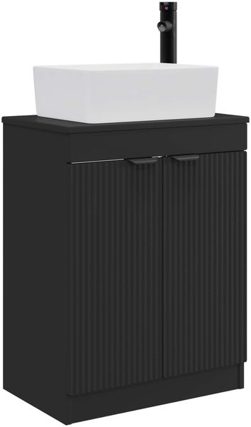 vidaXL Badezimmerschrank mit Waschbecken Schwarz 54 x 35 x 83 cm 890159