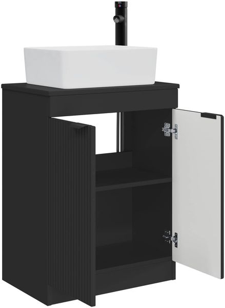 vidaXL Badezimmerschrank mit Waschbecken Schwarz 54 x 35 x 83 cm 890159 Bild 4
