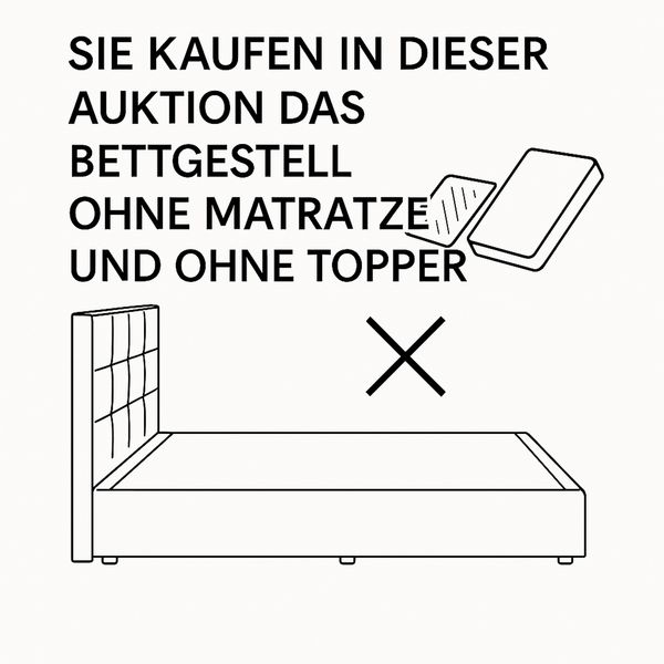 Boxspringbett TOM-OM 160x200 cm mit gepolstertem Kopfteil. Farbe: Dunkelgrau Bild 6