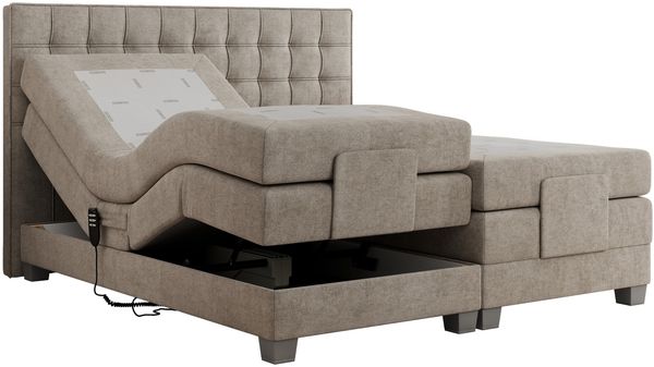 Boxspringbett elektrisch verstellbar, Schlafzimmerbett, Bettkasten - ELEKTRO - 160 x 200 cm - Beige Stoff - H4 Bild 5