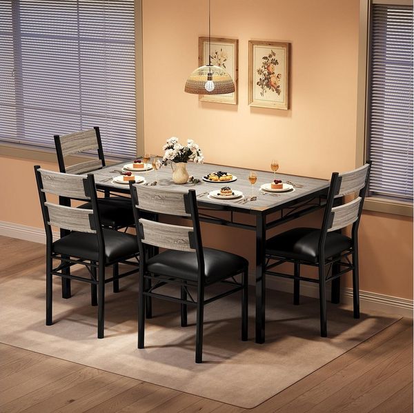 GarveeMore Essgruppe Esstisch und Polsterstühle für 2 Personen,Modernes, Eckenschoner, (5-tlg), Küchentisch 74 x 74 x 75 cm, Stühle 40 x 45 x 91 cm