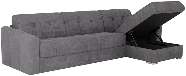 Vente-unique - DARIELO Sofa Stoff Grau - B 223 cm152 cm x H 93 cm x L 295 cm Bild 6