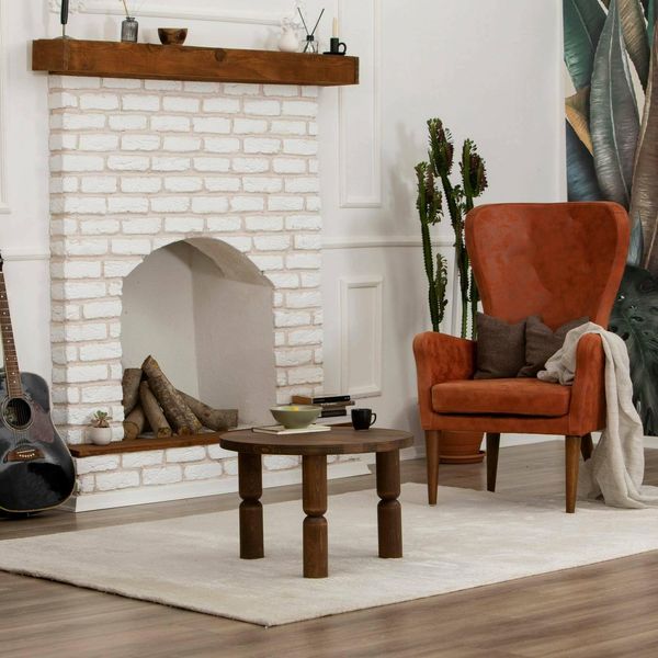 Dmora - Wohnzimmertisch Pallas, Niedriger Wohnzimmertisch, Kaffeeregal, Couchtisch für Sofa, 60x60h40 cm, Nussbaum