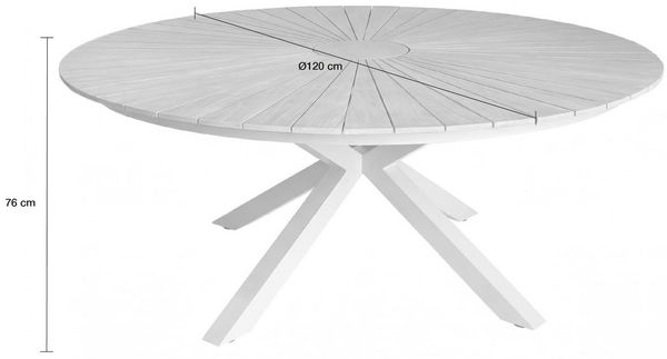 LC Garden Gartentisch Gartentisch »Unicamo« Ø120cm Esstisch Rund Teakholz
