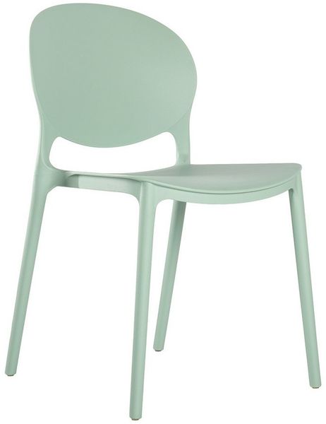 Lüllmann Besucherstuhl Designstuhl aus Polypropylen, Farbe salbei (1, 1 St), Designerstuhl aus Kunststoff, robust, pflegeleicht
