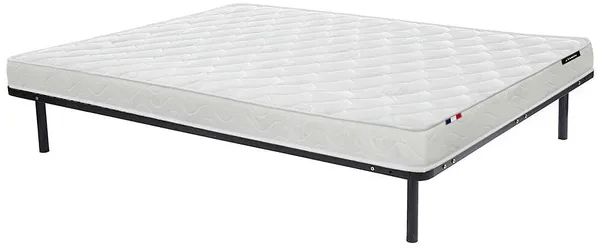 Vente-unique - ZEUS Mattress and bed base set MetallStoffStoff Schwarz - B 3,8 cm138 cm140 cm x H 25 cm5 cm15 cm x L 188 cm190 cm3,8 cm