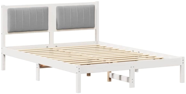vidaXL Bettgestell mit gepolstertem Kopfteil Hellgrau 140 x 190 cm 878268