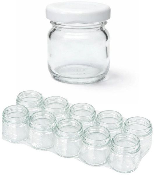 mikken Einmachglas 10 Mini-Einmachgläser 40 ml mit Schraubdeckel Mini Gläser, (Spar-Set, Spar-Set), luftdicht, zum pasteurisieren